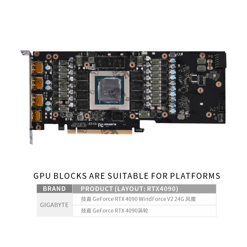 Bykski GPU-blok voor GIGABYTE  - Rtx 4090 Water Block Full Cover recensie en prijs