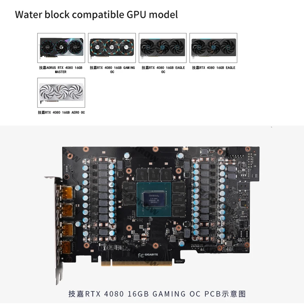 BARROW GPU Waterblok voor Giga - Rtx 4080 Water Cooling Block recensie en prijs