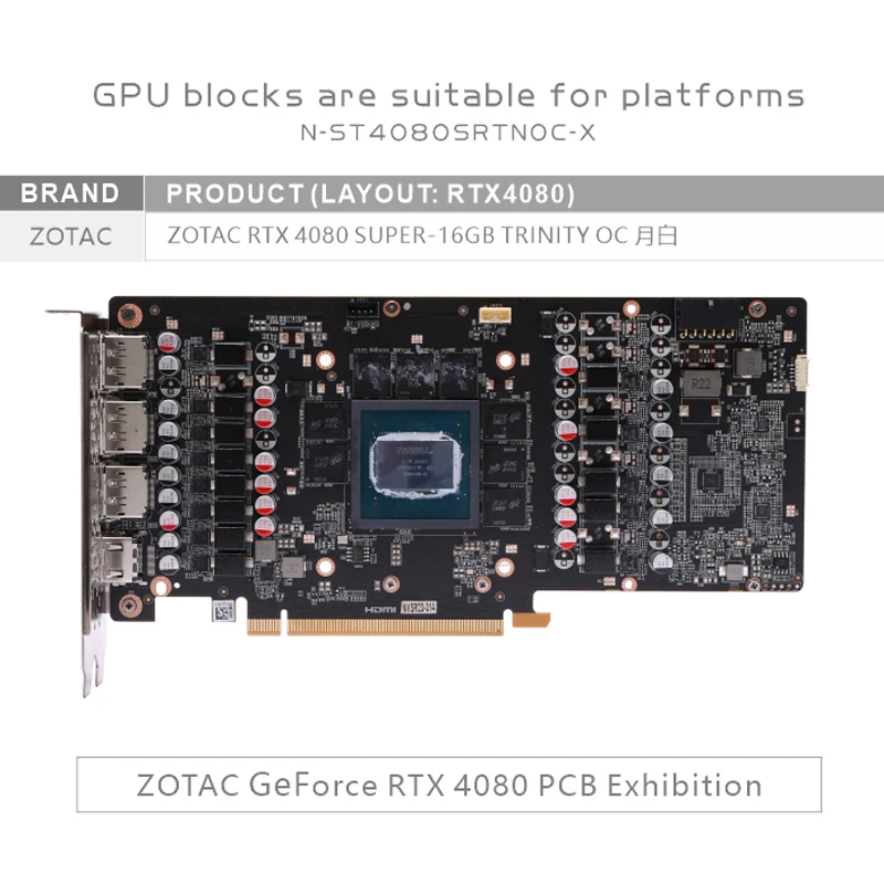 Bykski N-ST4080SRTNOC-X GPU-bl - Rtx 4080 Water Cooling Block recensie en prijs