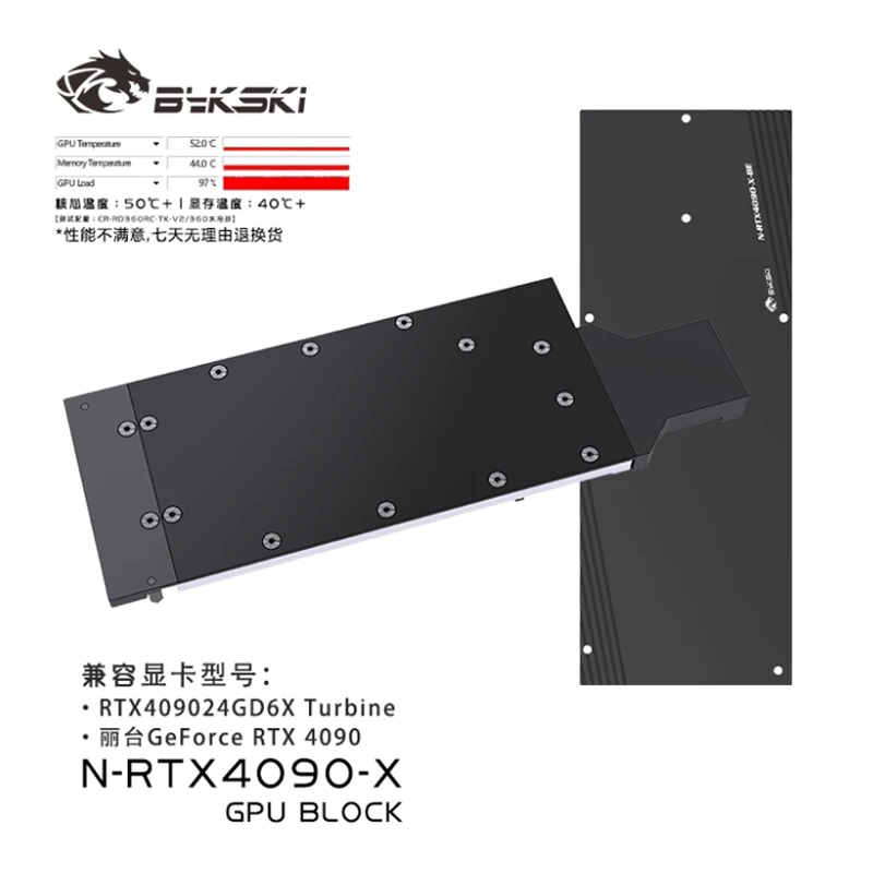 Bykski N-RTX4090-X GPU Waterbl - Rtx 4090 Water Block Full Cover recensie en prijs